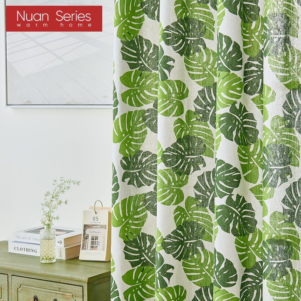 1 шт. модные и универсальные шторы с принтом в скандинавском деревенском стиле зеленого цвета для небольших окон, спальни, гостиной, балкона, дома, серии Dceor Nuan