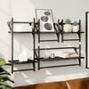 VidaXL Set of 4 Wall Shelves with Bars Black Engineered Wood 836263