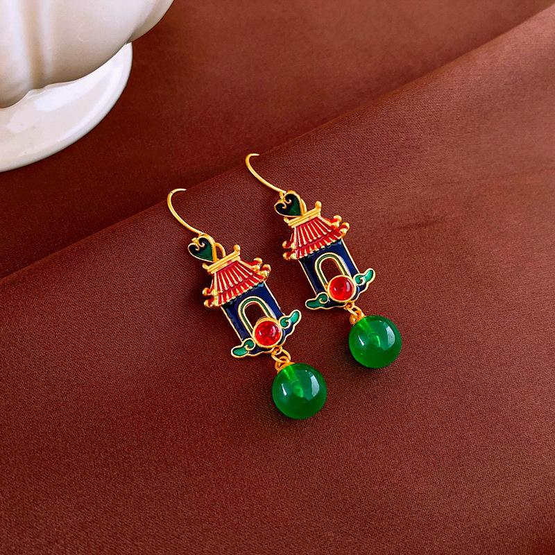 Гуофэн Серьги-кисточки с цирконом 'Серебряная игла', Ретро Легкая роскошь Высококлассные серьги-гвоздики Нишевые Универсальные серьги