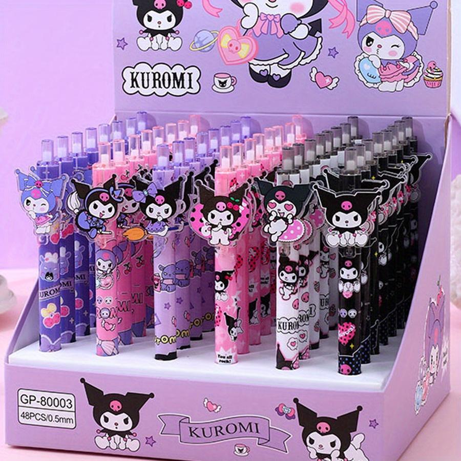 48 шт. Sanrio Kuromi 0,5 мм Мультяшный Эльф Наклейка Нажимная Ручка Милая Стильная Девочка Нейтральная Ручка Подарочная Ручка Ручка Для Подписи Сезон Возвращения в Школу