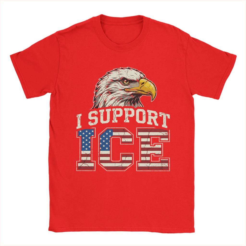 Vintage Support ICE Vintage Distressed American Eagle TShirts Unisex Cotton T Shirts Short Sleeve Tee Shirt Graphic Printed Tops