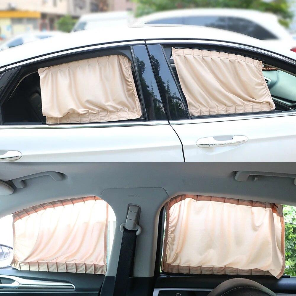 2 Pcs/Set Car Curtain Automobile Window Sunshade Polyester Sun Visor Blinds Cover Front Rear Windows Car-Styling