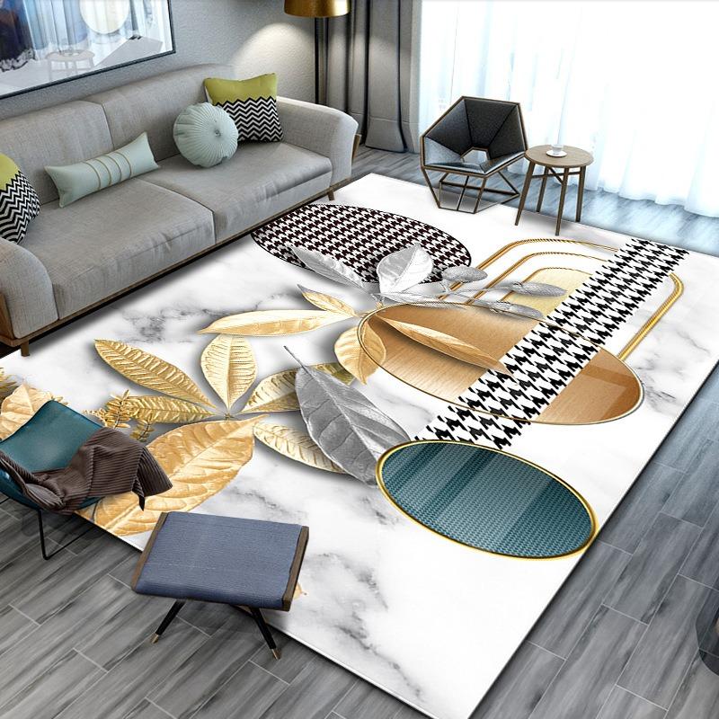 Europe Fashion Style Modern Grid Carpet Living Room Sofa Bedroom Bedside Study Entrance Door Rug Non-slip Home Decoration Mat