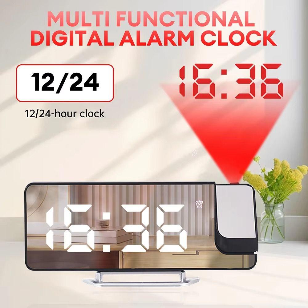 Brightness Adjustable Projection Alarm Clock Projector Ceiling Clock Living Room