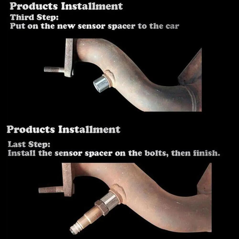 Oxygen Sensor Spacer Adapter O2 Sensor Simulator Extender M18x1.5 Mini Catalytic Converter CEL Eliminator Check Engine Light