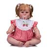 Cute 60cm Reborn Doll Maddie with Rooted Curly Hair Cloth Body Fat Baby Doll Look Real Handmade 3d Painted Skin Newborn Dolls for Kids Age 3+ Year Old