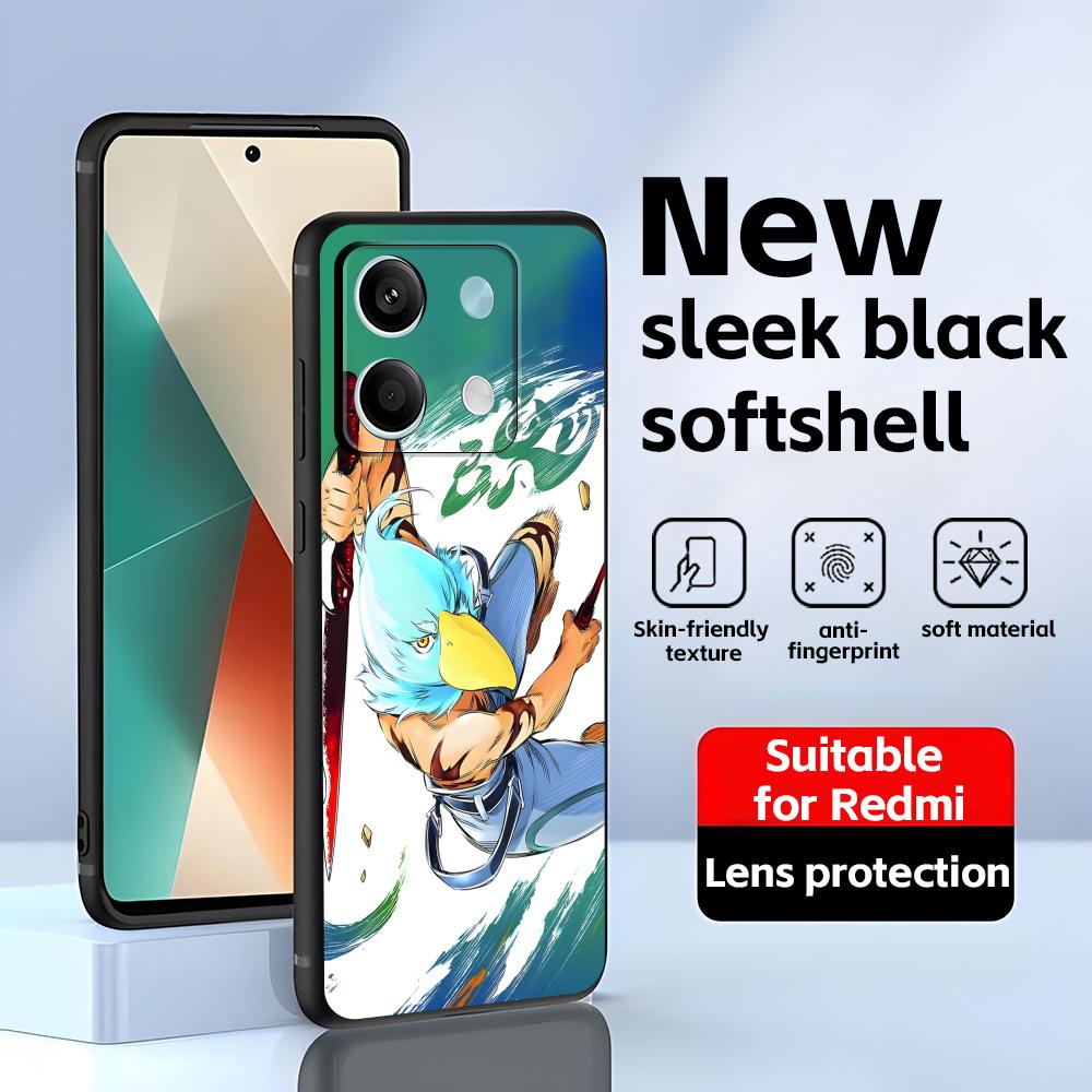 Чехол для телефона Shangri-La Frontier Для Redmi Note 14 13 12 11 Pro Plus S 5G 14C A3 Мягкий черный чехол