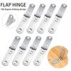 8Pcs Screw-On Hinges Flap Hinges Rustproof Corrosion Resistant Smooth Cabinet Table Furniture 180-Degree Foldable Hinges