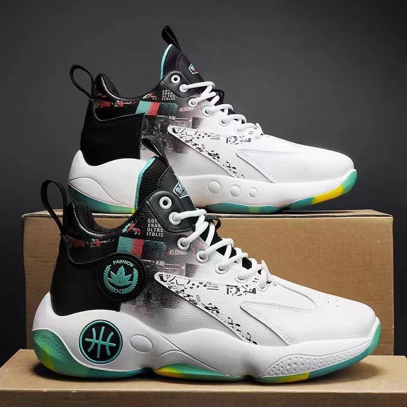Spring New Men's Shoes Colorful High Top Breathable Men's Casual Sports Shoes Trendy and Versatile Basketball Shoes