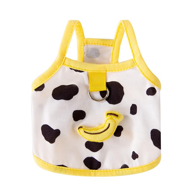 Весна и лето Собака Тонкий трехмерный Фрукт Милый Тяговый Слинг Кошка Двуногий Жилет Тедди Pet Одежда для Собак