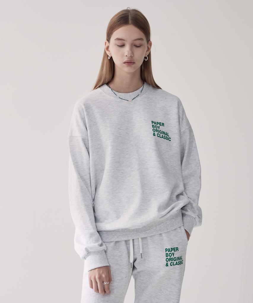 PAPERBOY Classic Sweatshirt - White Melange