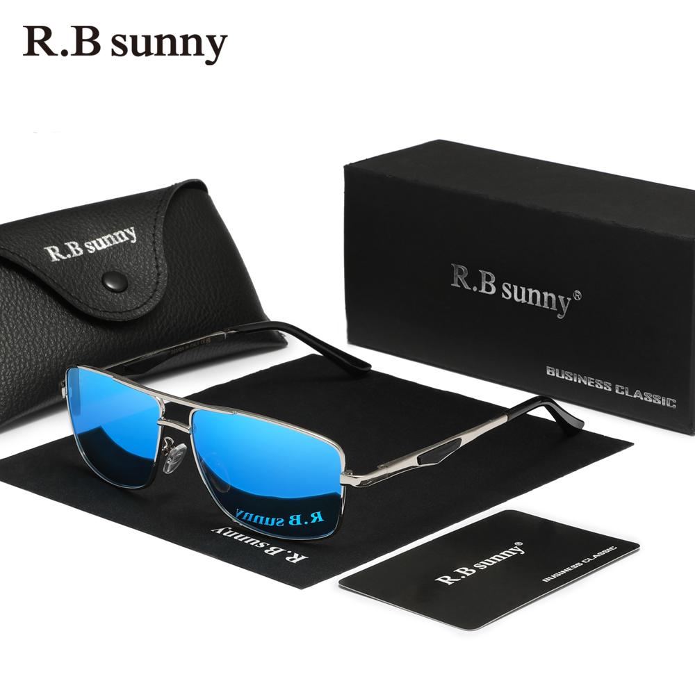 RBsunny Классические поляризованные солнцезащитные очки мужские пилотные прямоугольные очки для вождения с линзами Anti-UV400 спортивные рыболовные женские очки