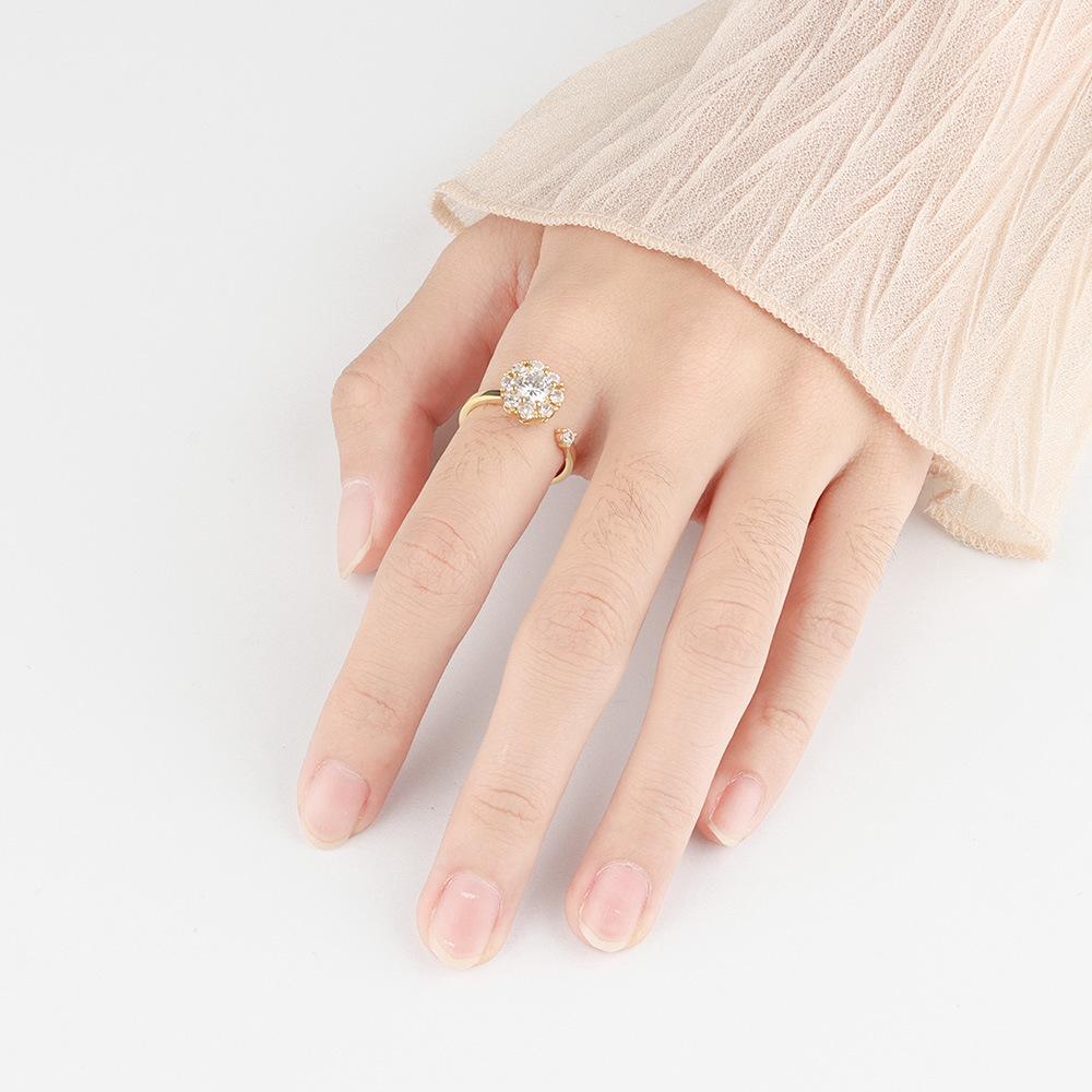 Lindon Classic Copper Alloy Zircon Ring Ladies Jewelry Wedding Promise Party Gift