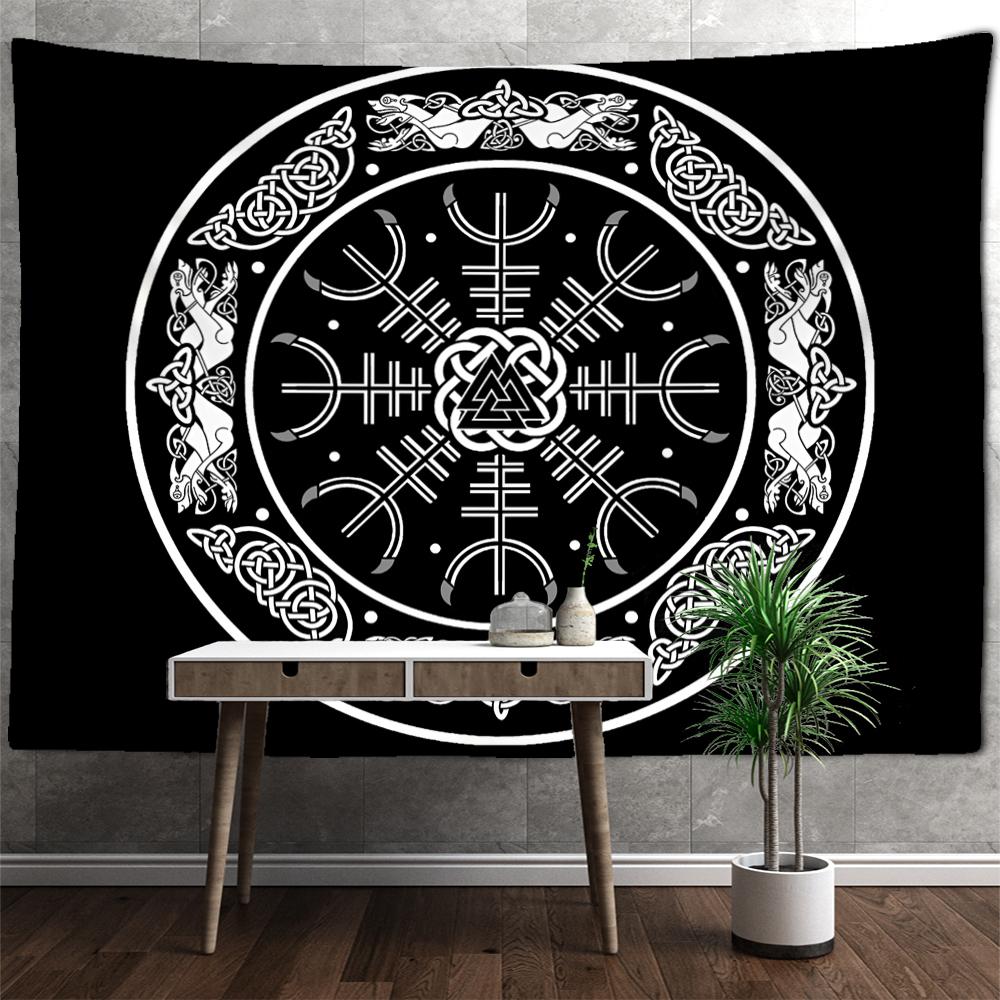 Череп Руна Арт Гобелен Настенный Психоделический Колдовство Тапиз Таро Демон Полиэстер Фон Ткань Декор