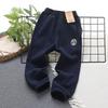 2023 Children's Windproof Winter Sports Pants - Velvet Casual Pants for Boys with Panda Design