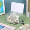 Box Clear Donation Storage Jar Suggestion Trading Lock Ballot Raffle Acrylic Money Ticket Container Tip Fundraising Collection