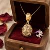 Hollow Locket Enamel Easter Egg Pendant New Chinese Style Openable Egg Pendant  Women