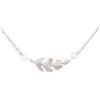 [Q2852] - Rhodium-plated Silver 'Boho' Silver Necklace (feather) - 15x5 Mm