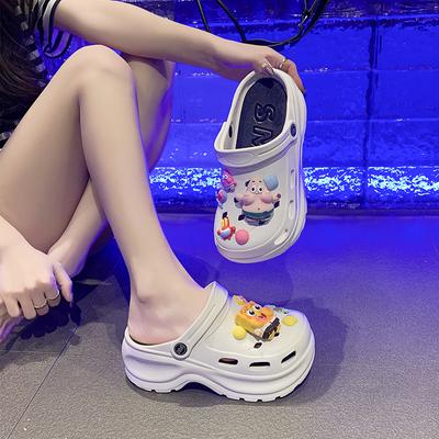 Модные новые женские летние повседневные тапочки One Word с мягкой подошвой и нескользящими симпатичными мультяшными домашними тапочками