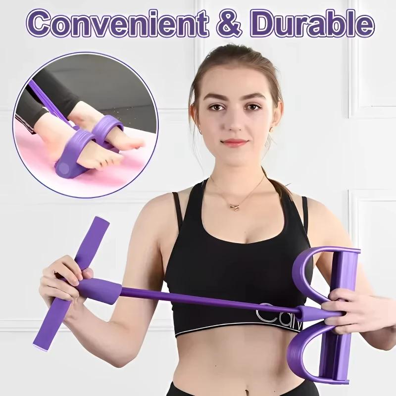 6-Tube Multi-Function Abdominal Trainer With Foot Pedal For Sit-Ups Fitness Abdominal Toning Arm Strengthening Resistance Band