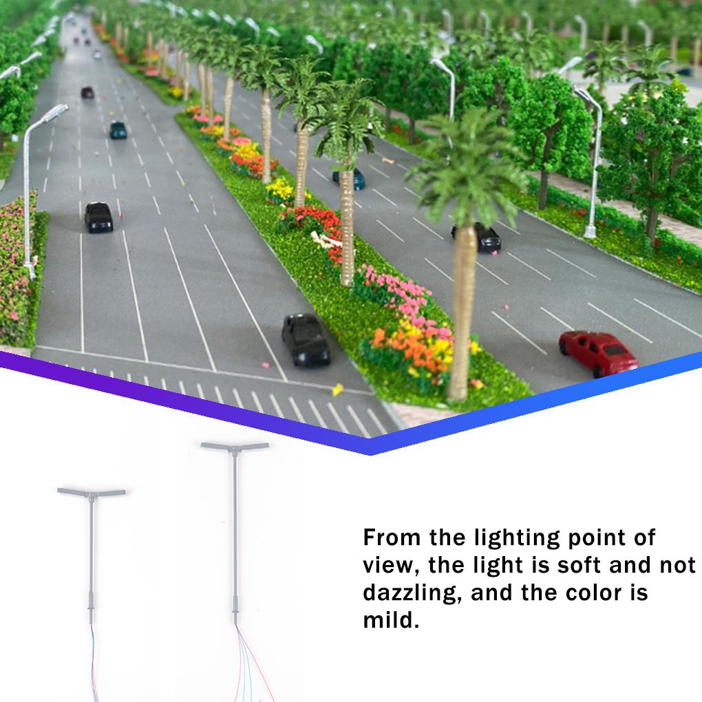 1:150/1:87 светодиодных ламп с двойной головкой, миниатюрная модель из стальной трубки, уличный светильник, изысканный ночник для самостоятельного изготовления, напольный сад