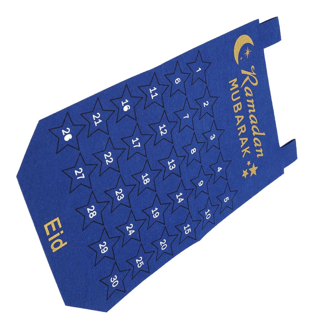 Eid Mubarak Advent Calendar Hanging Fabric Countdown Date Display Ramadan DecorationBlue