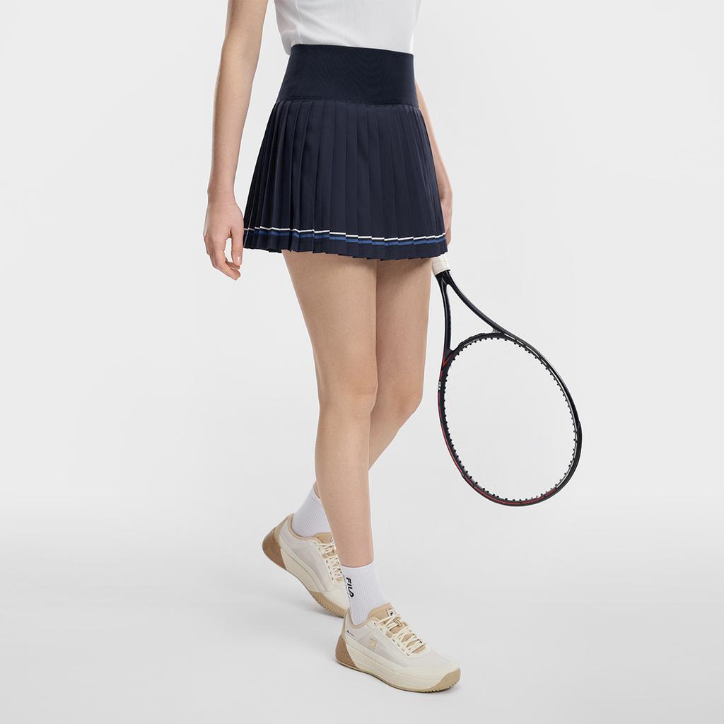 Fila Теннисная мода Простая Спортивная Универсальная Удобная Плиссированная Теннисная Юбка Женские юбки Звездный-Синий A51W623301FNV