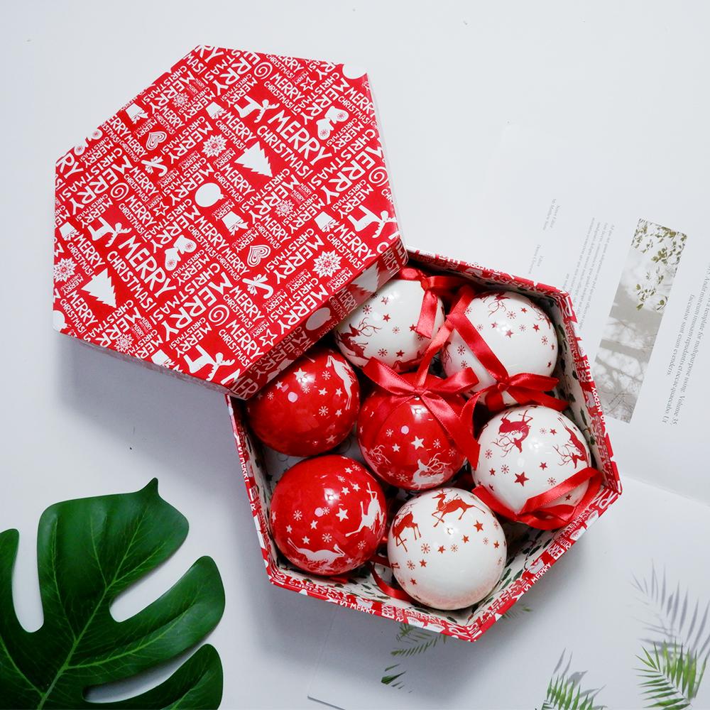 Xmas Party Hanging Ball for Home Party Ornament Christmas Gift Christmas Tree Decor Ball Baubles Ornament  Xmas Tree Toys 7 PCS  a Set