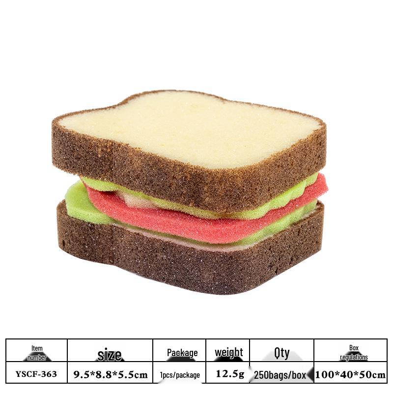 Милая мультяшная губка для мытья посуды в виде сэндвича - Японская салфетка для чистки кухни