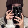 Милый чехол для телефона с белыми сердечками в горошек для Samsung Galaxy S20 FE Жесткая глянцевая акриловая задняя панель Мягкая ТПУ рамка Защитный чехол с защитой от царапин