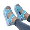 Women's Fish Mouth Thick Bottom Flat One-line Beach Sandals Material: Polyester Fiber