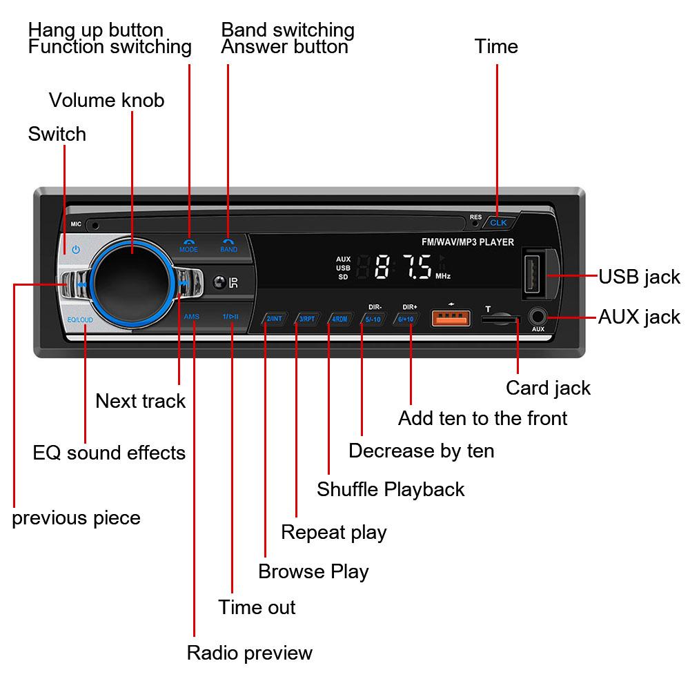 Цифровое BT аудио музыка стерео автомобильное радио автомобильные аксессуары автомобильный MP3-плеер пульт дистанционного управления USB TF FM-приемник