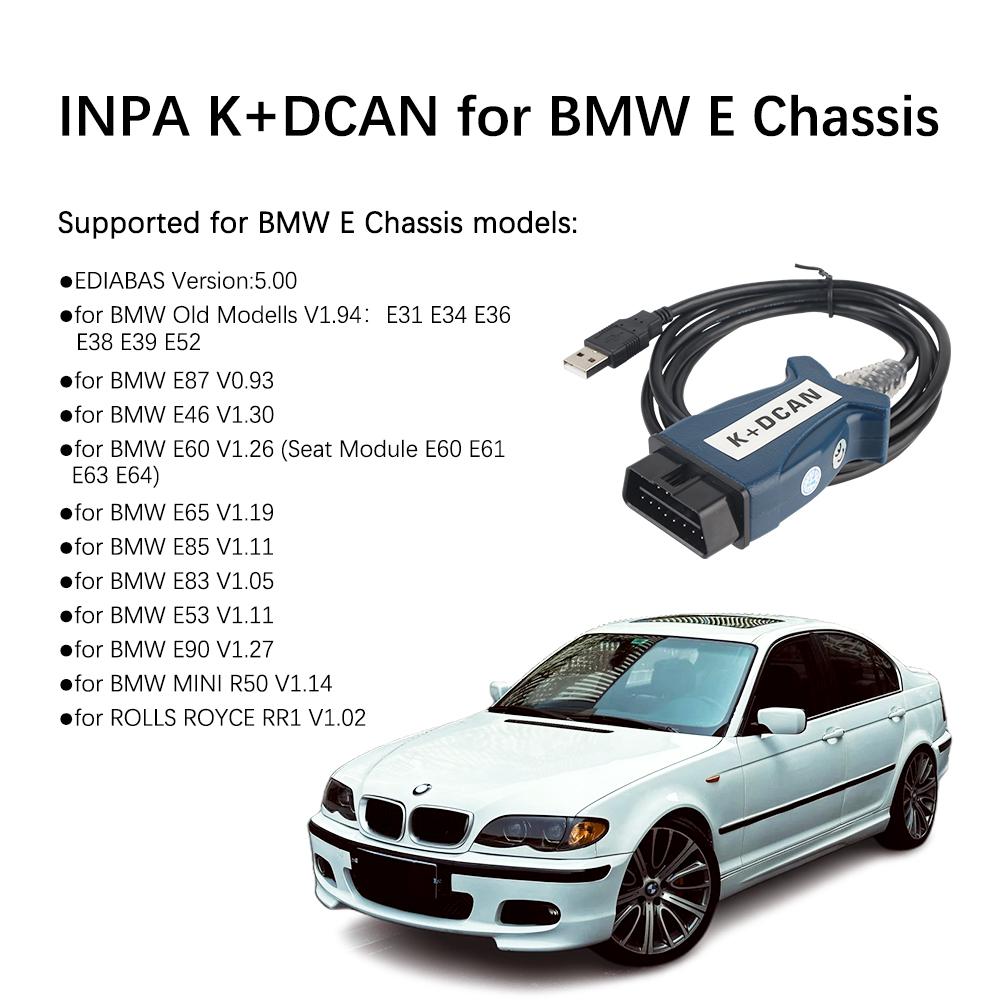 Автомобильные аксессуары для BMW E Chassis E46 E60 E87 MINI R50 K+CAN OBD2 сканер FTDI FT232 чип INPA Cable Car диагностические инструменты с переключателем код считывателя