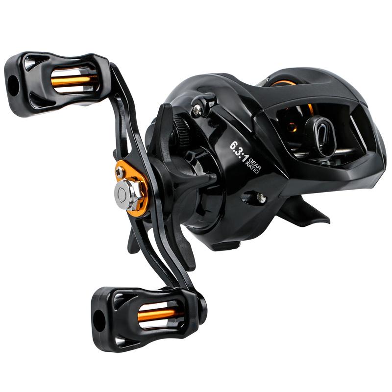 Baitcasting Fishing Reel Ultra Smooth 12+1 Shielded Ball Bearing High Speed 6.3:1 Gear Ratio Reel