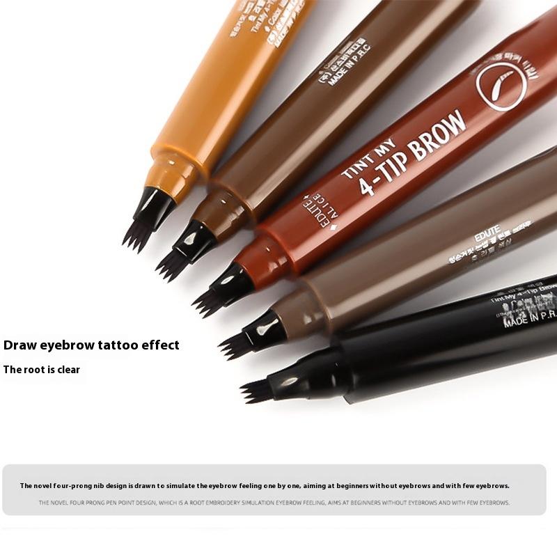 Micro-engraving Water Eyebrow Pencil Simulation Native Eyebrow Four-forked Liquid Eyebrow Pencil Waterproof and Sweat-proof