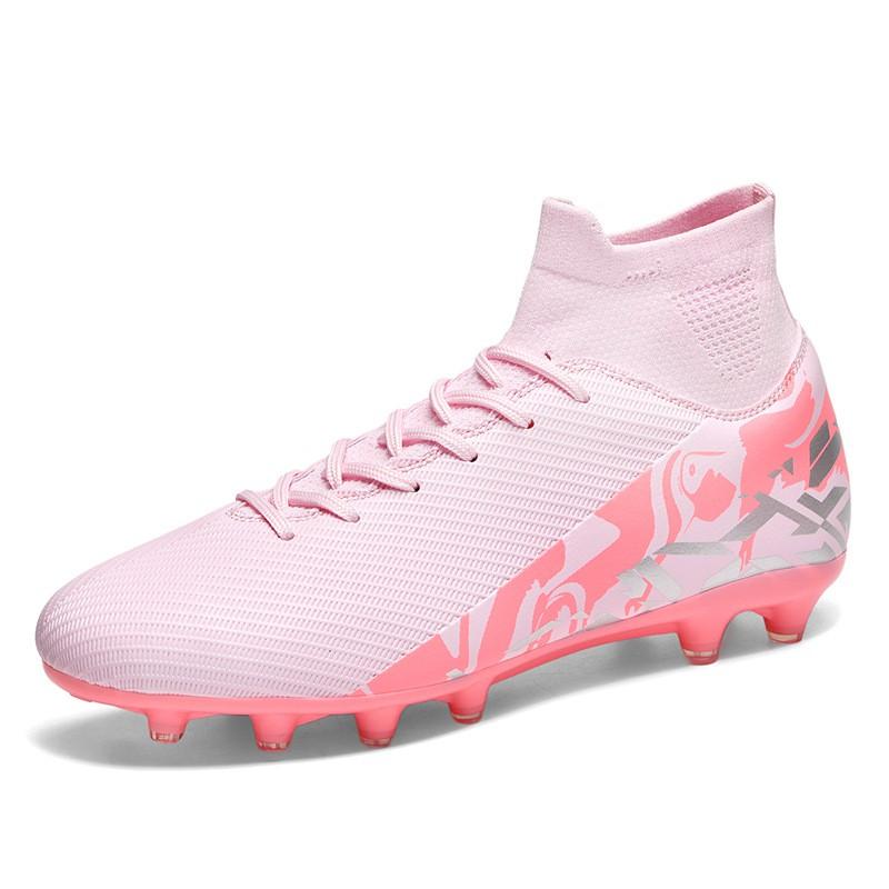 High-Cut Football Cleats Men Boys Teens Students TPU Rubber Outsole TF Studs Training Match Shoes