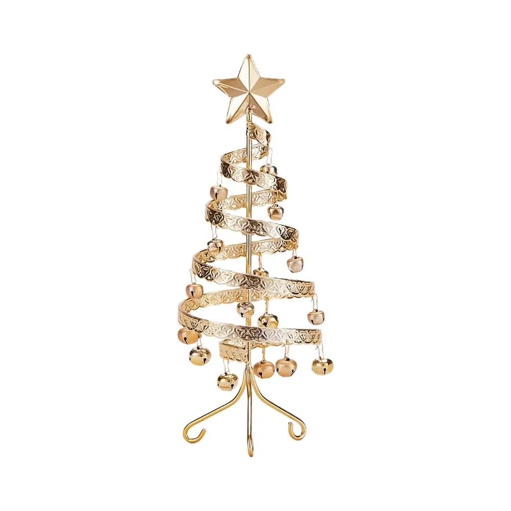 Jingle Bells Christmas Tree Tabletop Holiday Decorative Ornament Mini Christmas Tree Compact Christmas Decoration Supplies