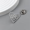 Heart Celtic knot gold-plated badge, suit lapel pin stainless steel black, women's anti-exposure buttons, men's brooch