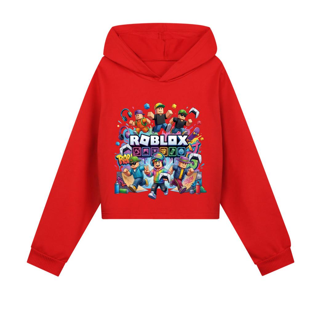 5573 Kids Girls Roblox Printed Casual Outerwear Long Sleeves Hoodies Top