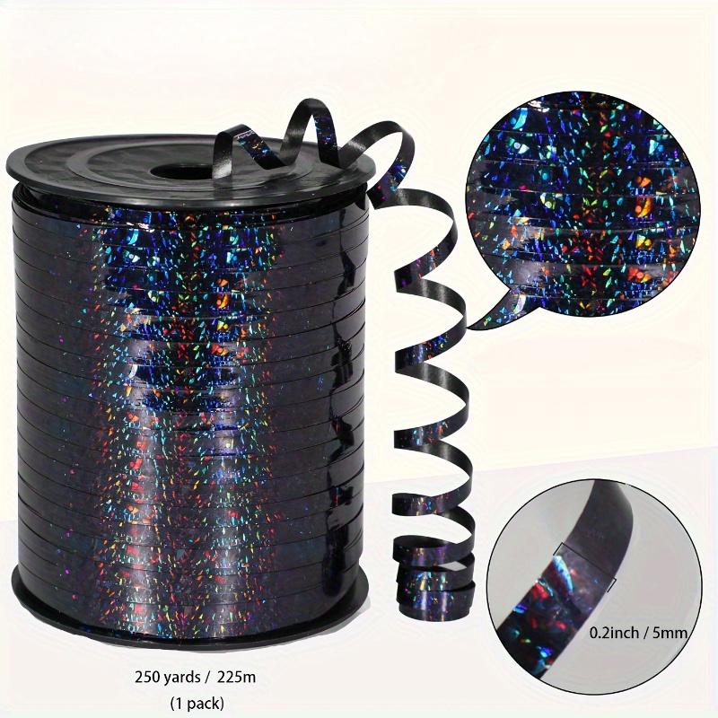 Waterproof Black Curling Ribbon - 1 Pack 250 Yards Plastic Gift Wrap Ribbon for Balloons, Crafts, Floral Decorations, Holiday & Wedding Presents