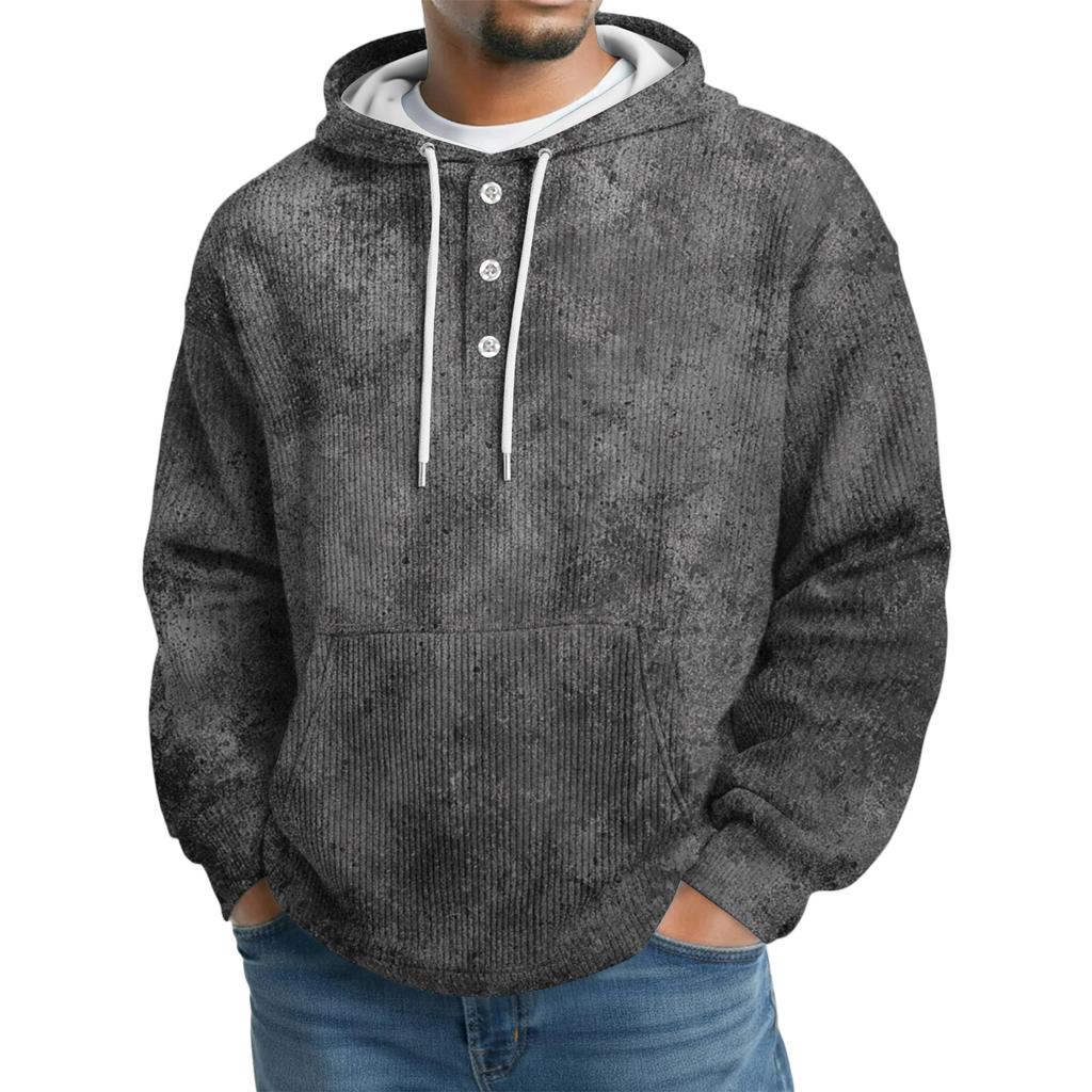 Men's Knit Hooded Sweatshirt Casual Long-Sleeve Sweatshirt