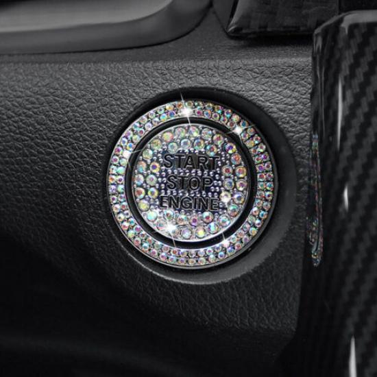 Car Interior Engine Start Stop Button Stickers Protective Cover Accessories Kits