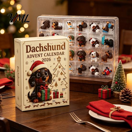 Christmas Advent Calendar 2026 Owl/Dog Calendar, 24 Days Countdown with Mini Animal Figurine Box Ornaments, PVC Collectible Figures for Holiday