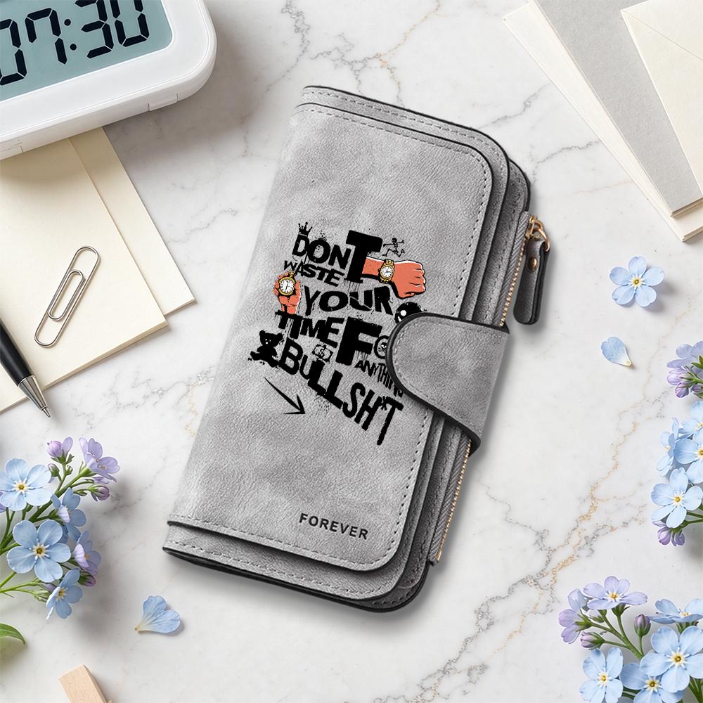 Fashion Printed Long Wallet for Daily Use Portable Lightweight Card Holder Purse