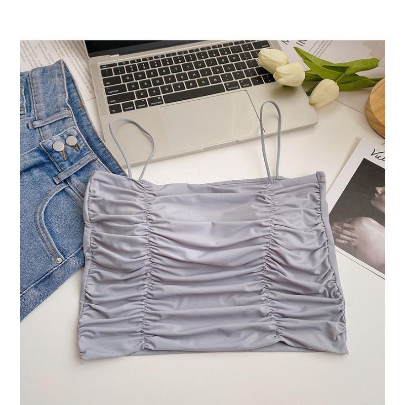 Spice Girl представляет майку-топ с подушечками для груди и халтер-дизайном для женщин, сочетающуюся со стройнящим и облегающим однотонным топом-бандо с грудью