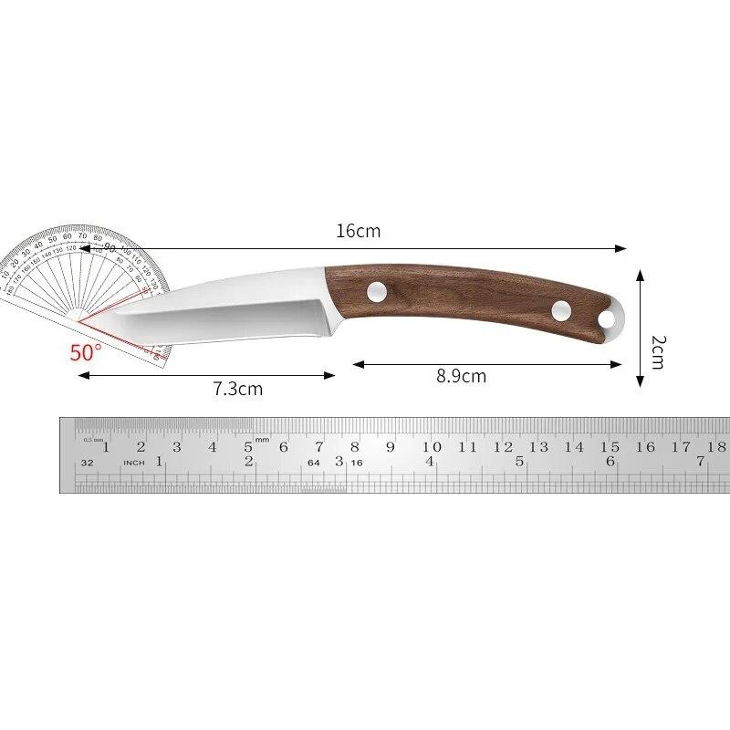 Кухонные ножи Нож для фруктов с деревянной ручкой Кухонный острый нож для мяса Нож из нержавеющей стали для нарезки овощей Мини-нож для очистки овощей