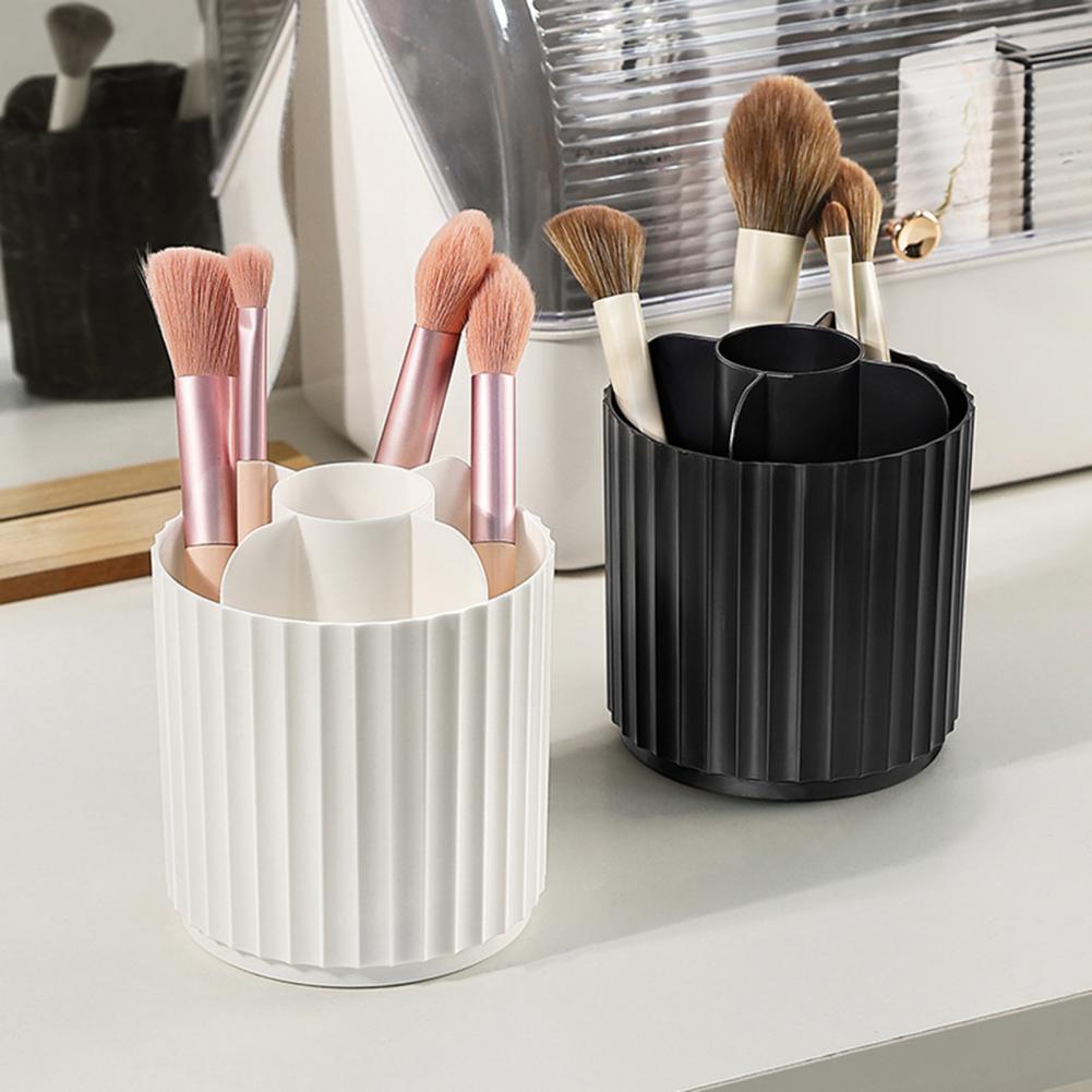 Makeup Brush Holder Dustproof Cosmetic Organizer Rotatable Desktop Storage Box Makeup Brush Display Case Pen Pencil Storage Box