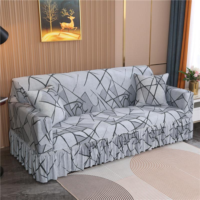 Стиль юбки, простой и современный универсальная юбка Four Seasons, чехол для дивана, эластичный универсальный нескользящий чехол для дивана
