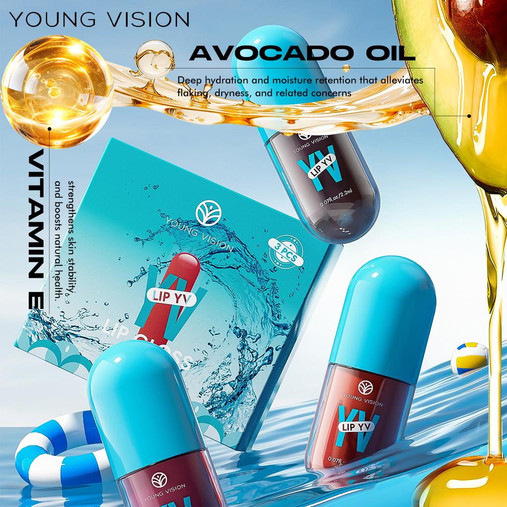 Набор из 3 цветов Авокадо Стойкий увлажняющий тинт для губ Легкий, нелипкий, не отпечатывающийся на кружке тинт для губ