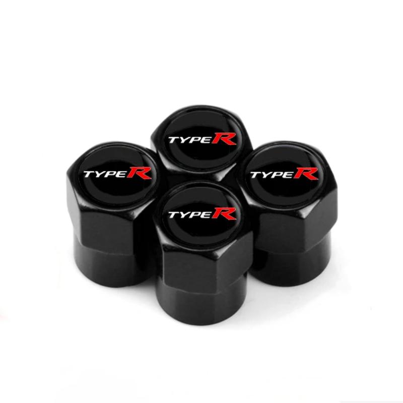 4Pcs Aluminum Type R Tires Valve Caps Car Wheel Valves Tyre Stem Air Caps For Honda Civic Typer City CR-V XR-V HR-V Accord AQVBN1